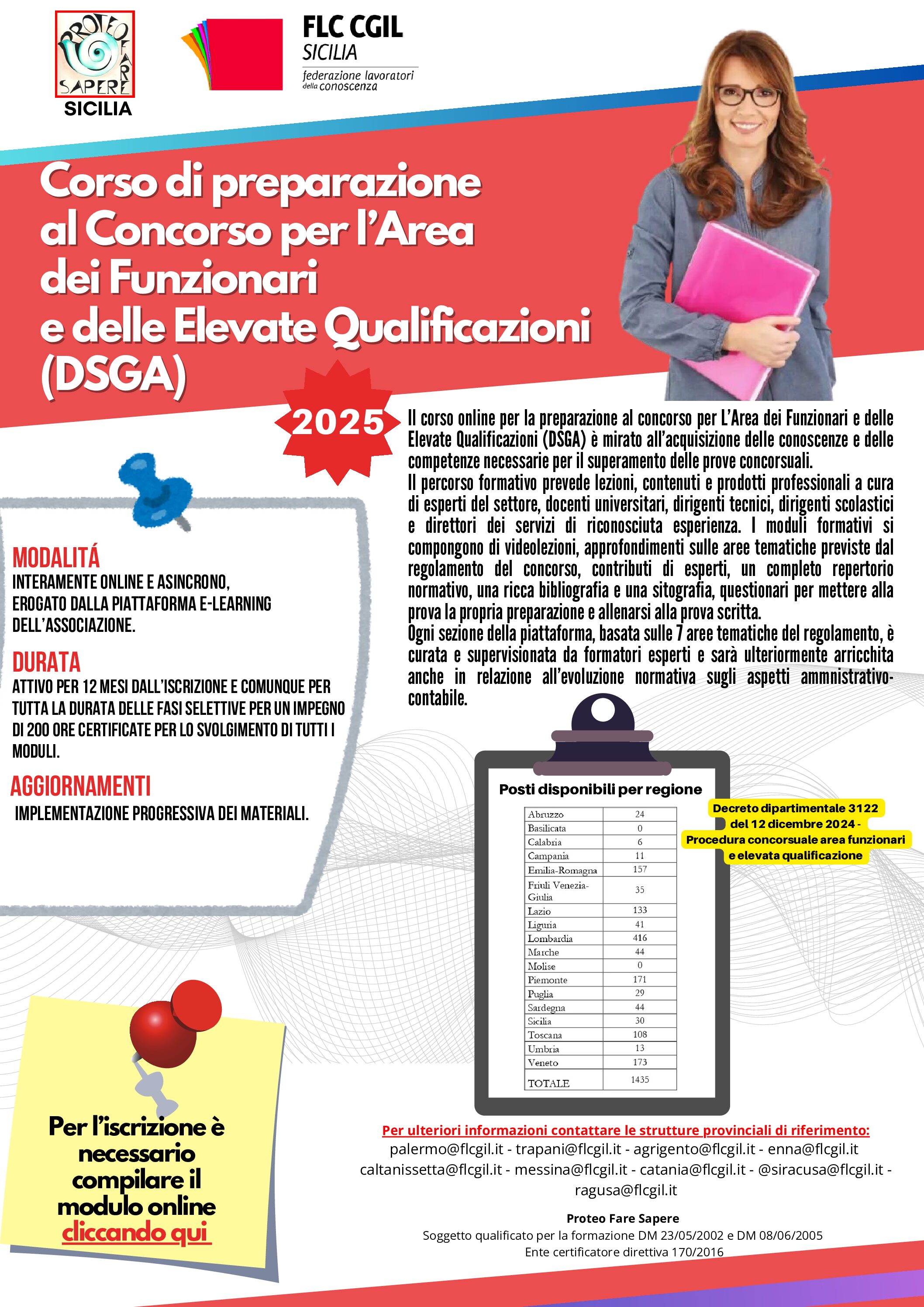 Corso di preparazione al concorso per l’Area dei Funzionari e delle Elevate Qualificazioni (DSGA) 2025